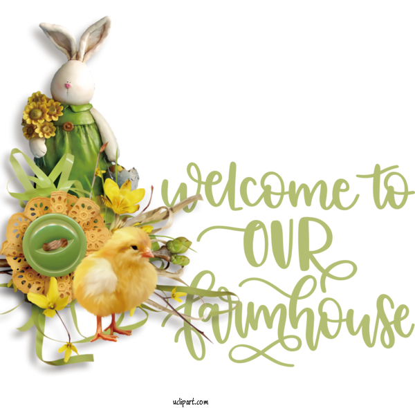 Free Buildings Easter Bunny Hares Floral Design For Farmhouse Clipart Transparent Background