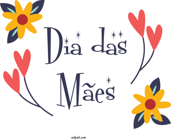 Free Holidays Design Lettering Mother's Day For Dia Das Maes Clipart Transparent Background