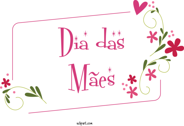 Free Holidays Mother's Day Festival Design For Dia Das Maes Clipart Transparent Background