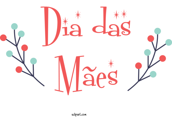 Free Holidays Floral Design Design Line For Dia Das Maes Clipart Transparent Background