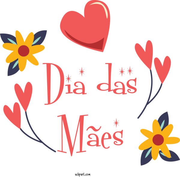 Free Holidays Logo Lettering Calligraphy For Dia Das Maes Clipart Transparent Background