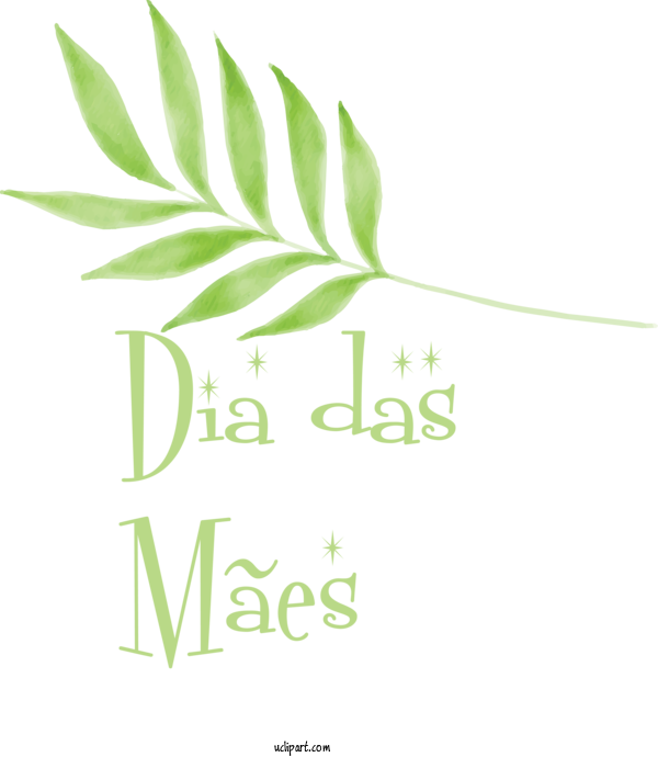 Free Holidays Logo Leaf Font For Dia Das Maes Clipart Transparent Background