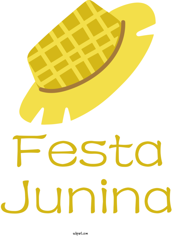 Free Holidays Logo Yellow Line For Brazilian Festa Junina Clipart Transparent Background