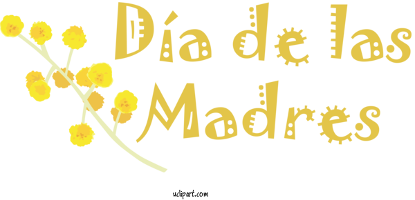 Free Holidays Logo Calligraphy Yellow For Dia De Las Madres Clipart Transparent Background
