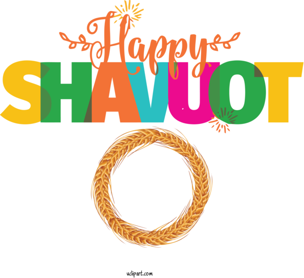 Free Holidays Logo Font Line For Shavuot Clipart Transparent Background