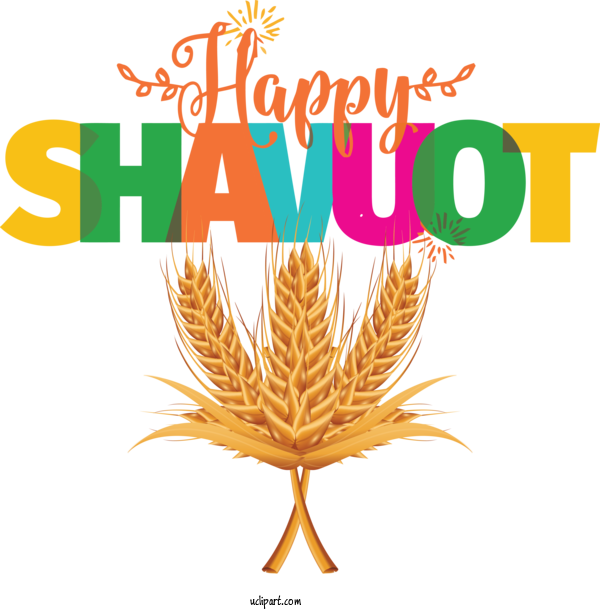 Free Holidays Logo Plant Font For Shavuot Clipart Transparent Background