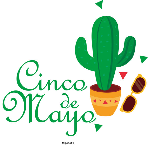 Free Holidays Logo Cactus Plant Stem For Cinco De Mayo Clipart Transparent Background