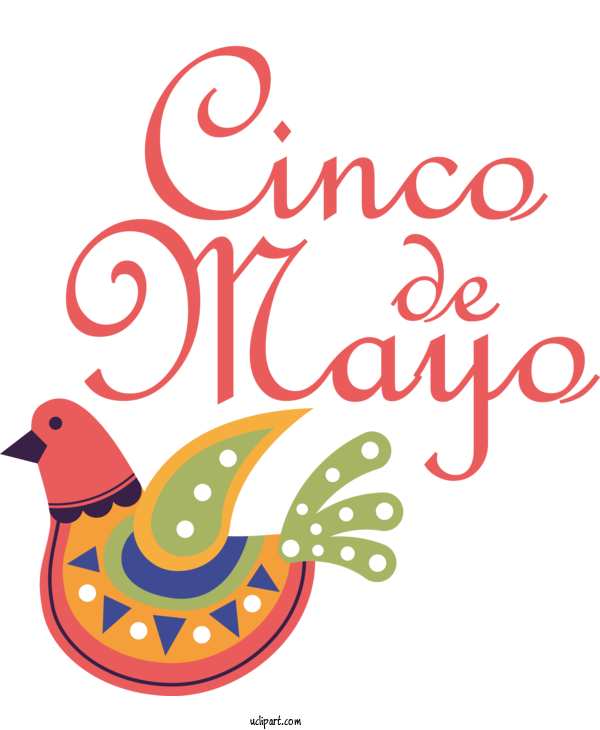 Free Holidays Birds Logo Text For Cinco De Mayo Clipart Transparent Background