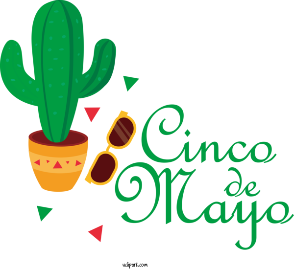 Free Holidays Logo Cactus Flower For Cinco De Mayo Clipart Transparent Background