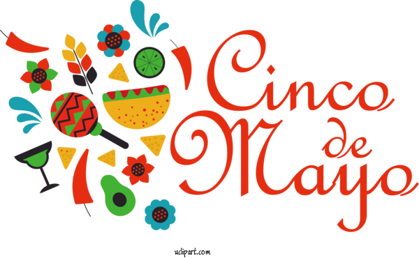 Free Holidays Logo Floral Design Line For Cinco De Mayo Clipart Transparent Background