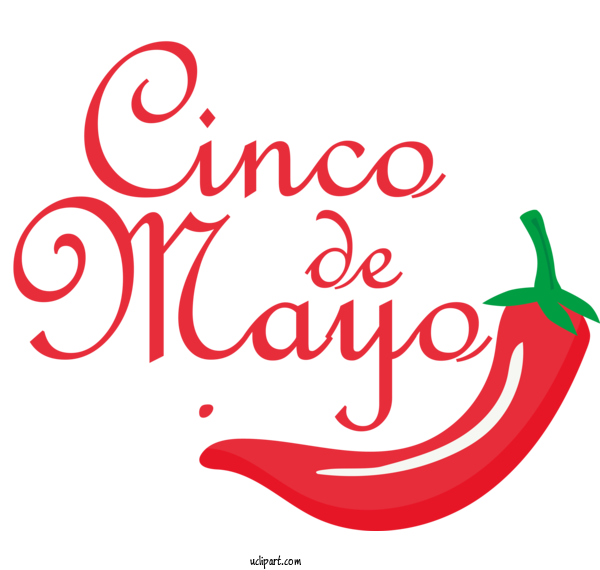 Free Holidays Flower Logo Calligraphy For Cinco De Mayo Clipart Transparent Background