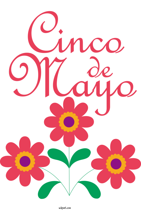 Free Holidays Floral Design Design Cut Flowers For Cinco De Mayo Clipart Transparent Background