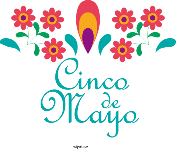 Free Holidays Design Cut Flowers Floral Design For Cinco De Mayo Clipart Transparent Background