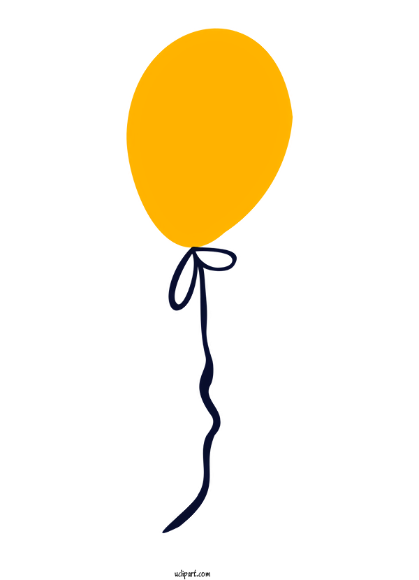 Free Cartoon Yellow Line Balloon For Clipart Clipart Transparent Background