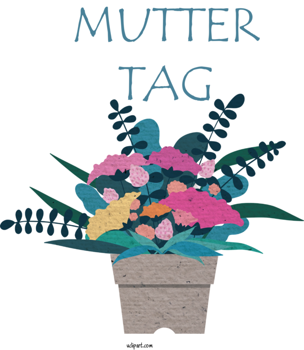 Free Holidays Flower Drawing Design For Muttertag Clipart Transparent Background