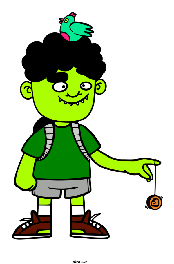 Free Activities Cartoon Character Green For Standing Clipart Transparent Background