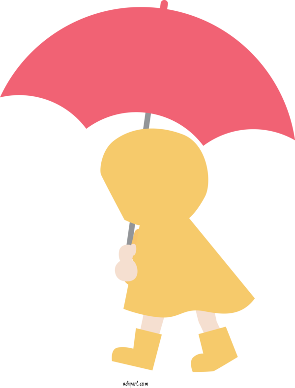 Free Weather Cartoon Red Umbrella For Rain Clipart Transparent Background