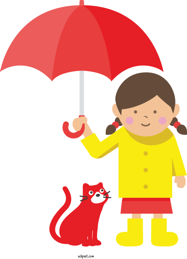Free Weather Cartoon Character Red For Rain Clipart Transparent Background