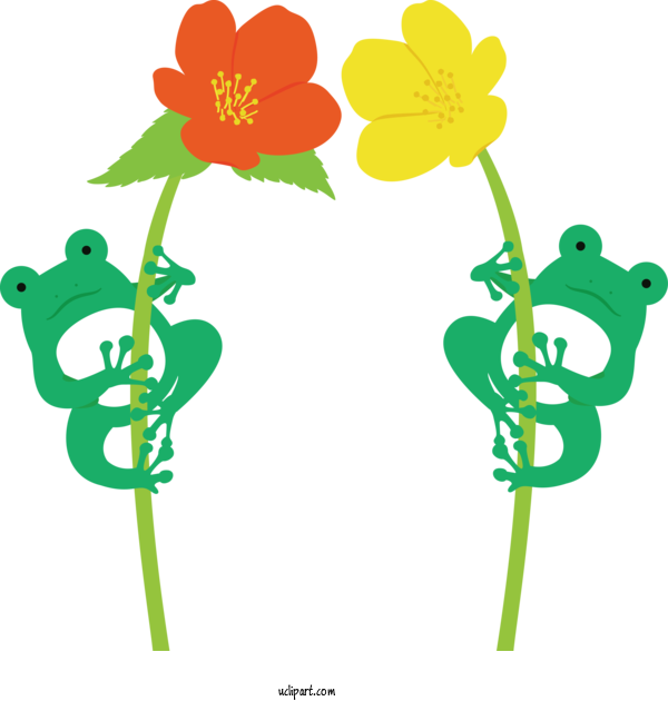 Free Animals Plant Stem Floral Design Leaf For Frog Clipart Transparent Background