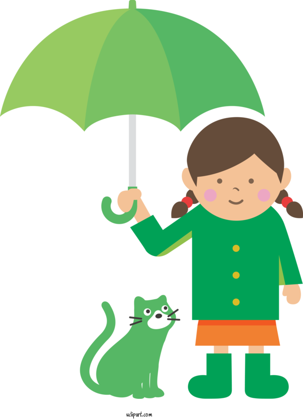 Free Weather Cartoon Leaf Green For Rain Clipart Transparent Background