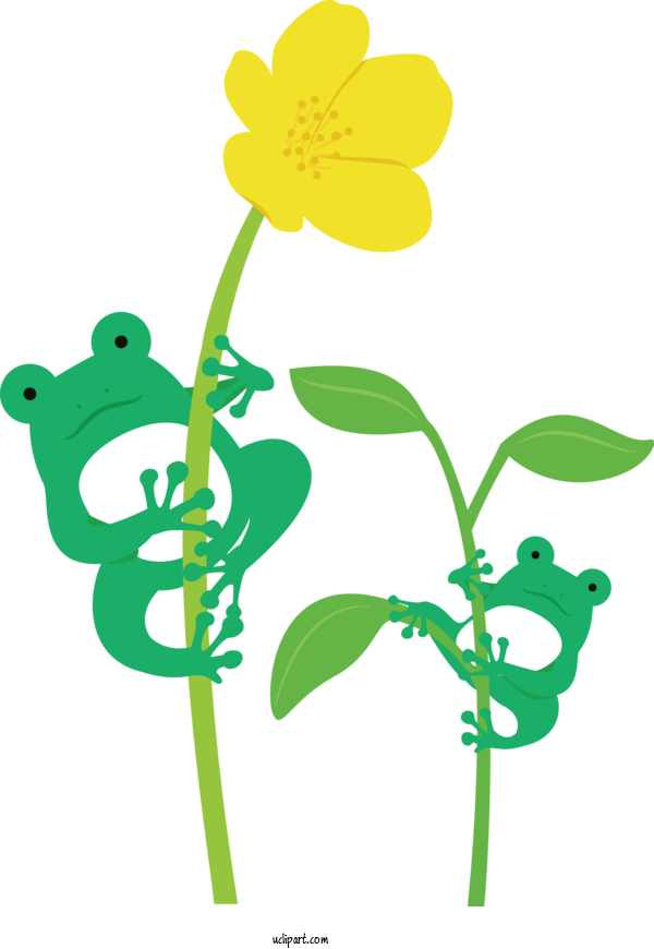 Free Animals Leaf Floral Design Cut Flowers For Frog Clipart Transparent Background