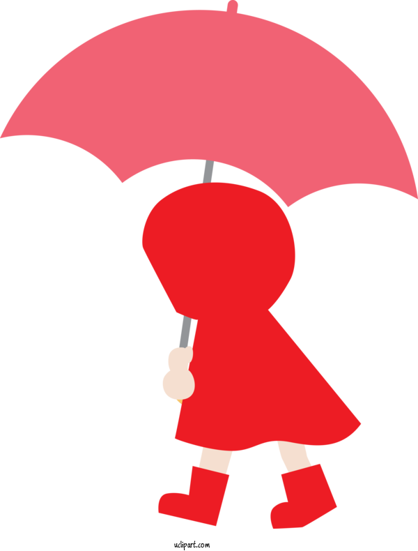 Free Weather Cartoon Character Red For Rain Clipart Transparent Background