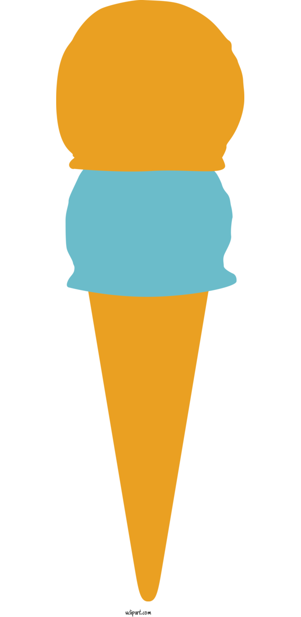 Free Food Ice Cream Cone Line Yellow For Ice Cream Clipart Transparent Background