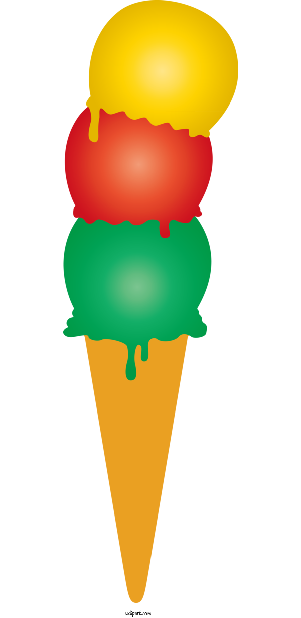 Free Food Ice Cream Cone Yellow Cone For Ice Cream Clipart Transparent Background