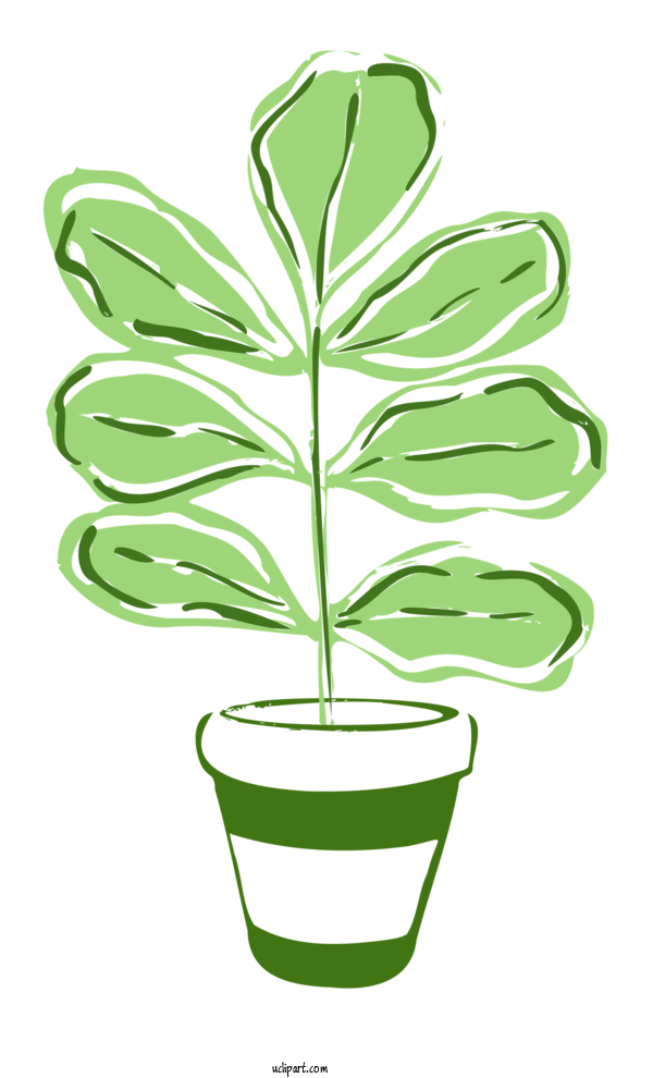 Free Nature Leaf Plant Stem Line Art For Plant Clipart Transparent Background