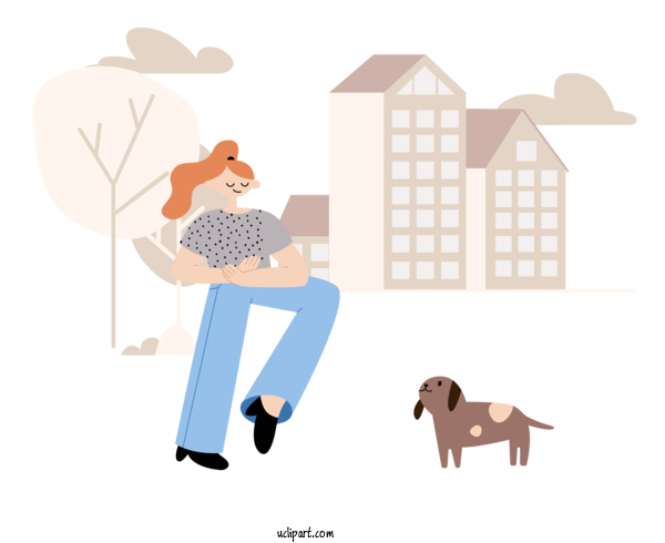Free Life Dog Design Cartoon For Alone Time Clipart Transparent Background