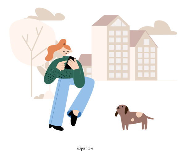 Free Life Dog Cartoon Male For Alone Time Clipart Transparent Background
