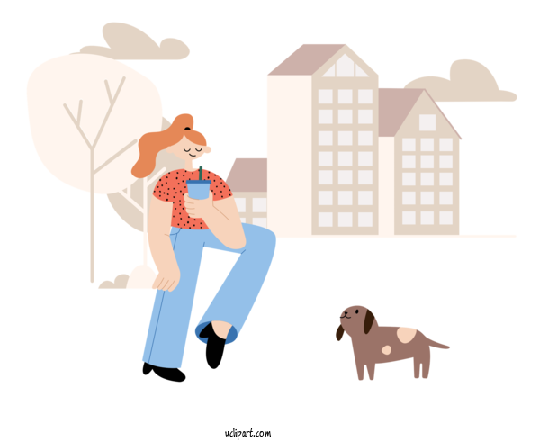 Free Life Dog Human Cartoon For Alone Time Clipart Transparent Background