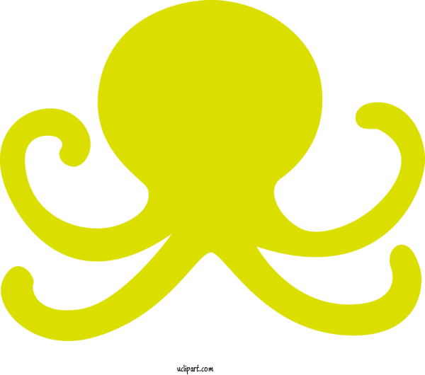 Free Animals Octopus Yellow Line For Octopus Clipart Transparent Background