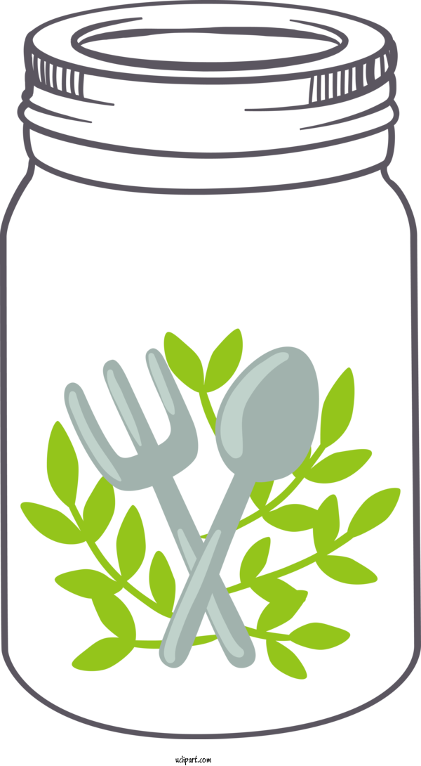 Free Life Food Storage Containers Line Art Leaf For Glassware Clipart Transparent Background