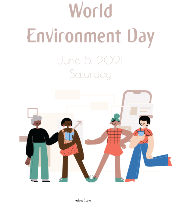 Free Holidays Logo Cartoon Text For World Environment Day Clipart Transparent Background