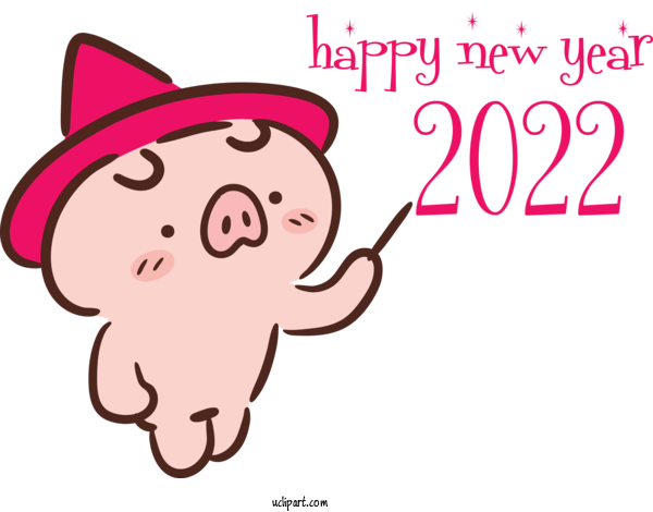 Free Holidays Snout Happiness Cartoon For New Year Clipart Transparent Background