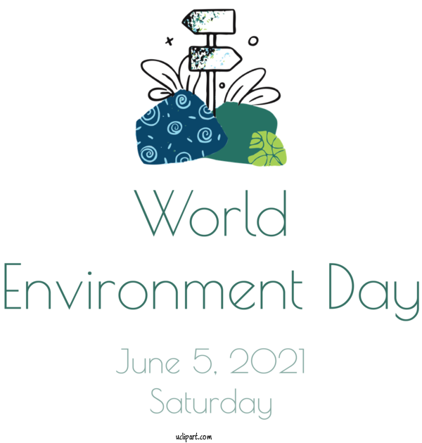 Free Holidays Logo Font Green For World Environment Day Clipart Transparent Background
