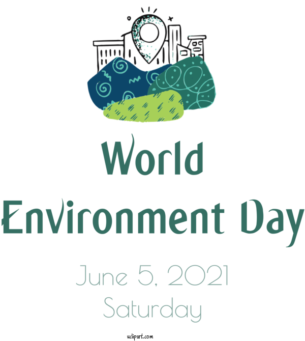 Free Holidays Logo Font Green For World Environment Day Clipart Transparent Background