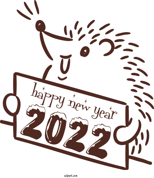 Free Holidays Cartoon Black And White Line For New Year Clipart Transparent Background