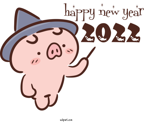 Free Holidays Cartoon Snout Character For New Year Clipart Transparent Background