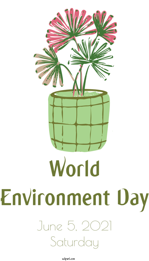 Free Holidays Leaf Flower Flowerpot For World Environment Day Clipart Transparent Background