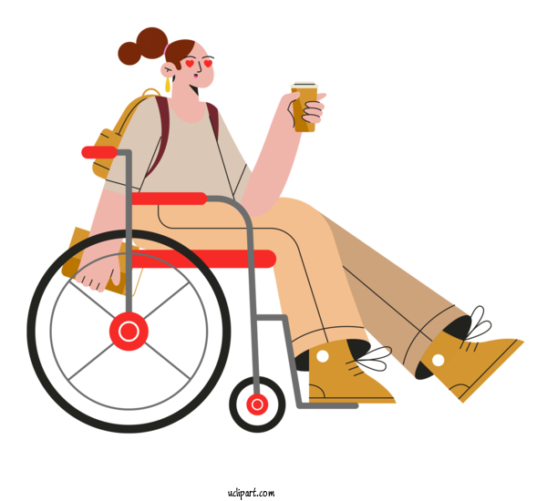 Free Transportation Cartoon Design Megaphone For Wheelchair Clipart Transparent Background