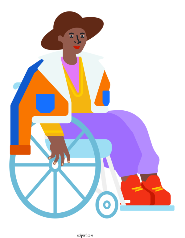 Free Transportation Line Art Cartoon For Wheelchair Clipart Transparent Background