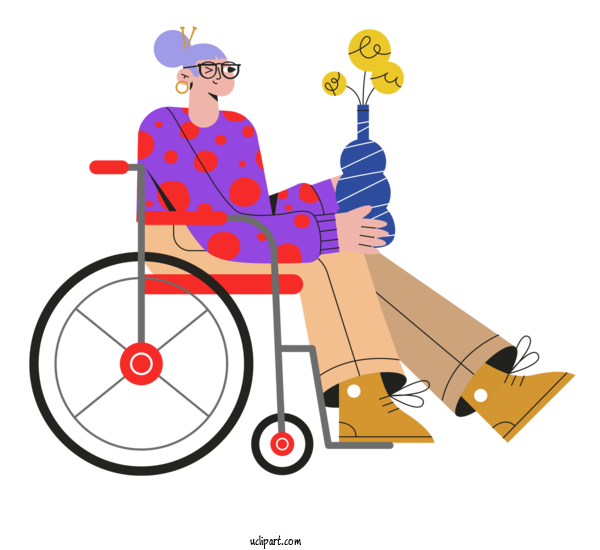 Free Transportation Cartoon Line Headgear For Wheelchair Clipart Transparent Background