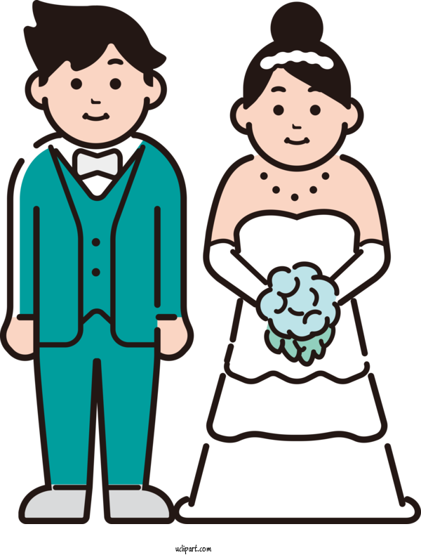 Free Occasions Cartoon Clothing Human For Wedding Clipart Transparent Background