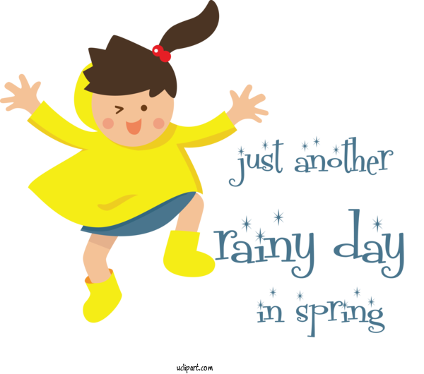 Free Life Cartoon Character Yellow For Rainy Day Clipart Transparent Background