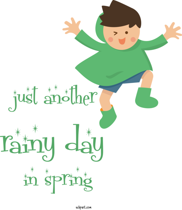 Free Life Cartoon Character Green For Rainy Day Clipart Transparent Background
