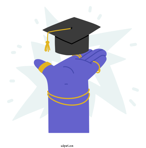 Free School Cartoon Square Academic Cap Violet For Graduation Clipart Transparent Background