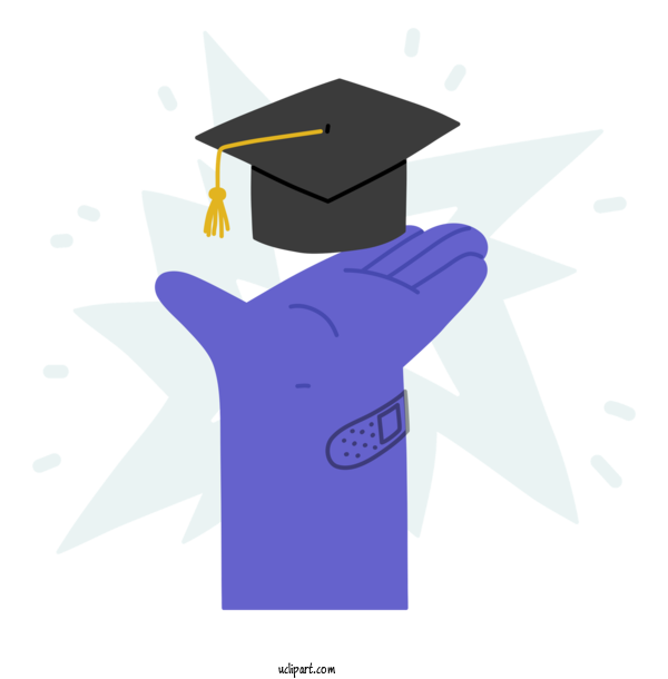 Free School Design Violet Square Academic Cap For Graduation Clipart Transparent Background