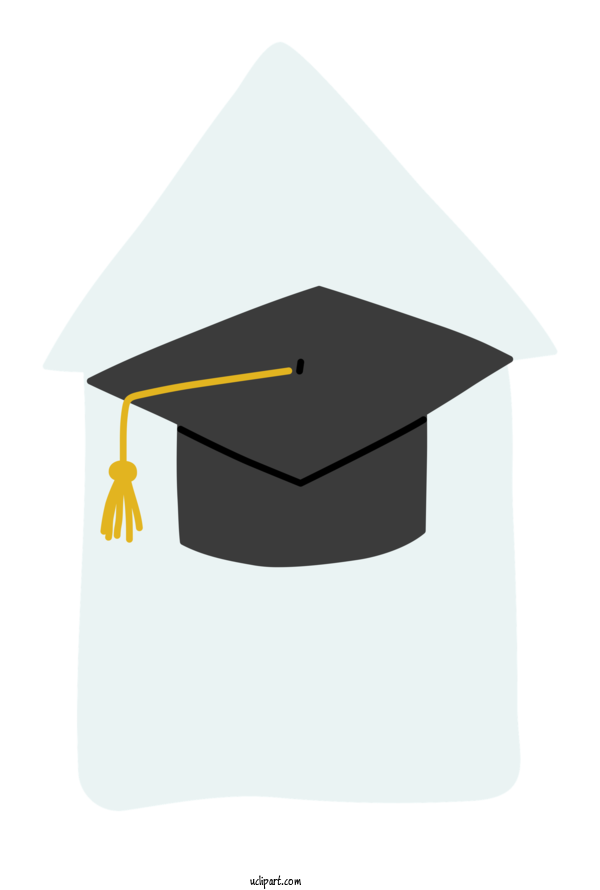 Free School Angle Line Square Academic Cap For Graduation Clipart Transparent Background